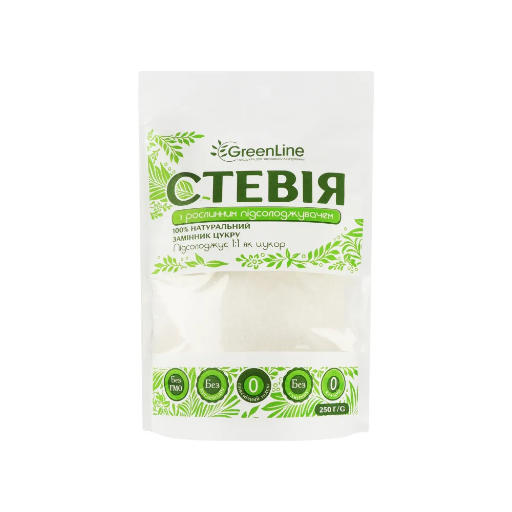 Стевія Greenline без глютену 250гр  арт. 07382 