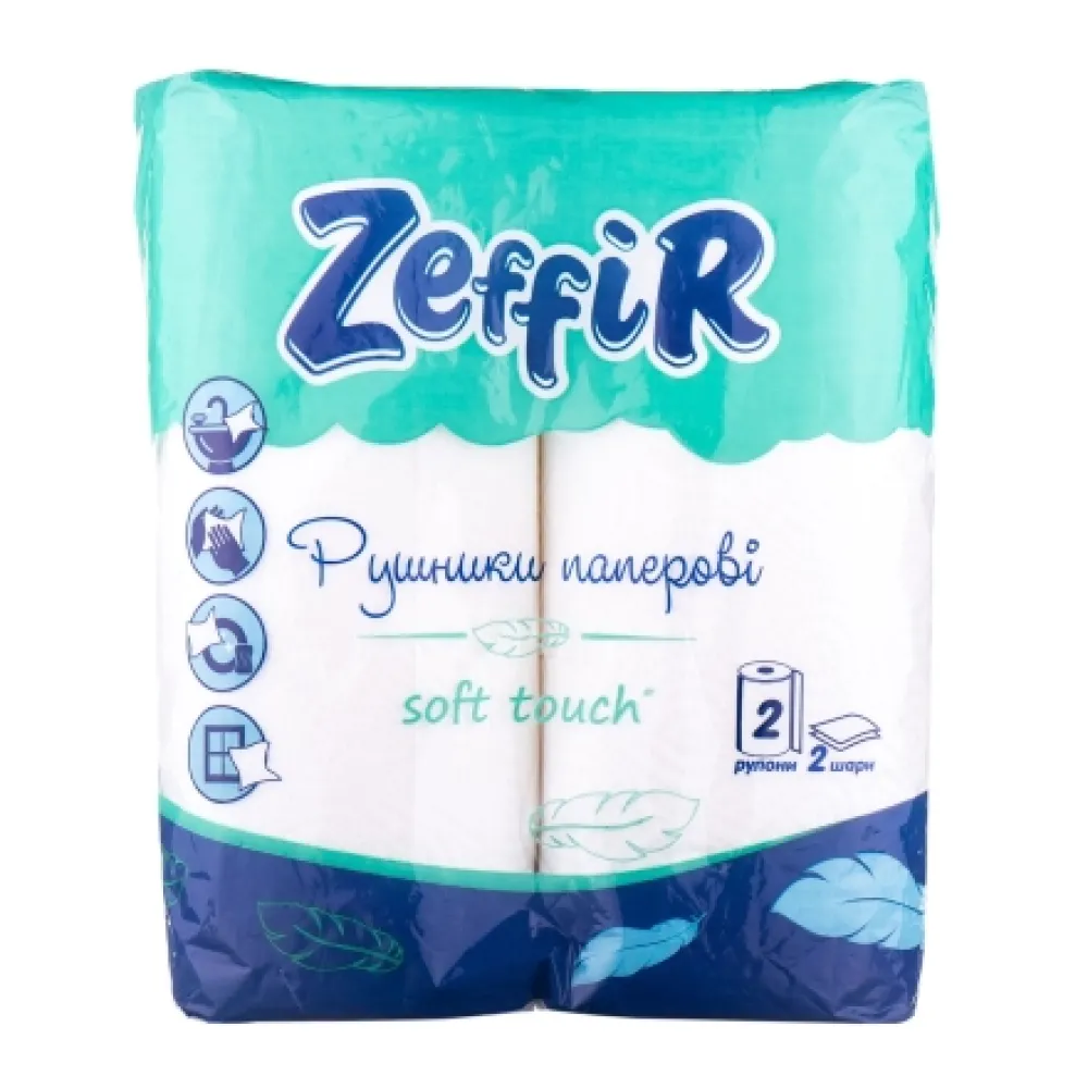 Рушник паперовий Zeffir 2рул.  арт. 06747 