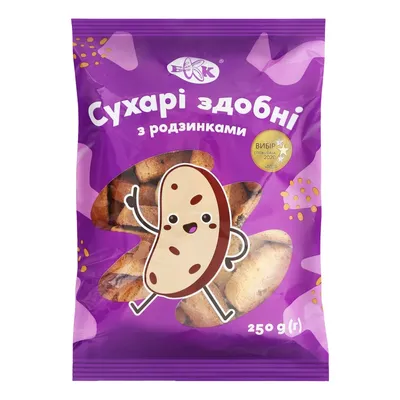 Сухарі БКК Здобні з родзинками 250гр  арт. 01917
