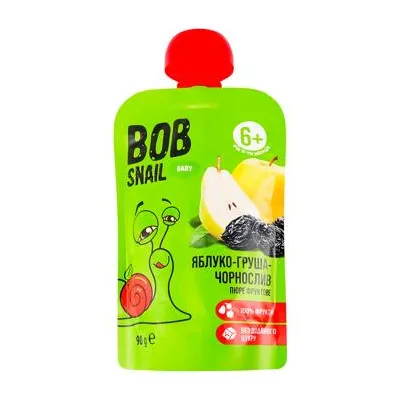 Пюре фруктове Bob Snail Яблуко-груша-чорниця 90гр  арт. 09706