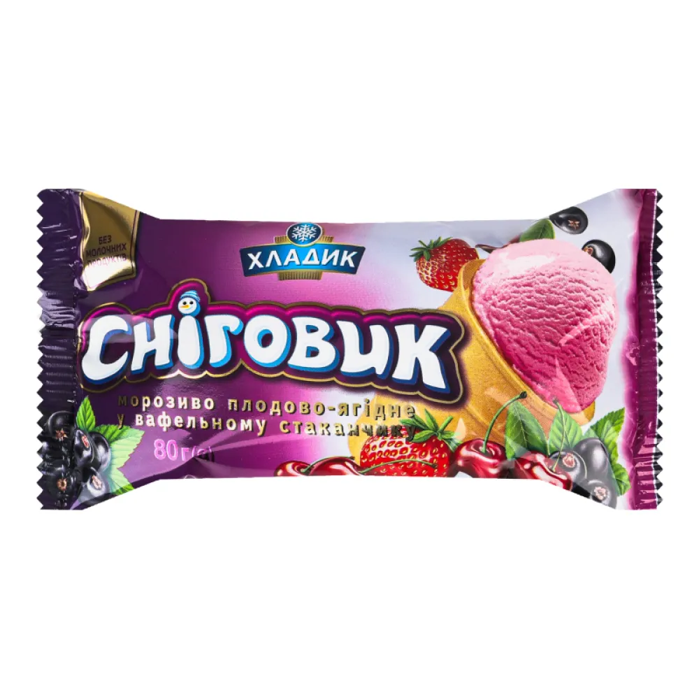 Морозиво Хладик Сніговик плод-яг стак. 80гр  арт. 02503 