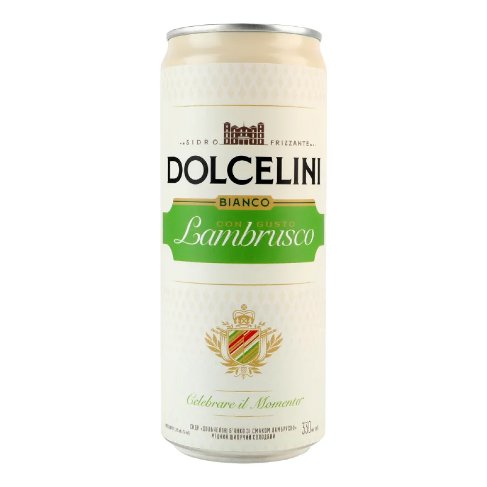 Напій слабоалкогольний Сидр Lambrusco Dolcelini Bianco 0.33л  арт. 05910 
