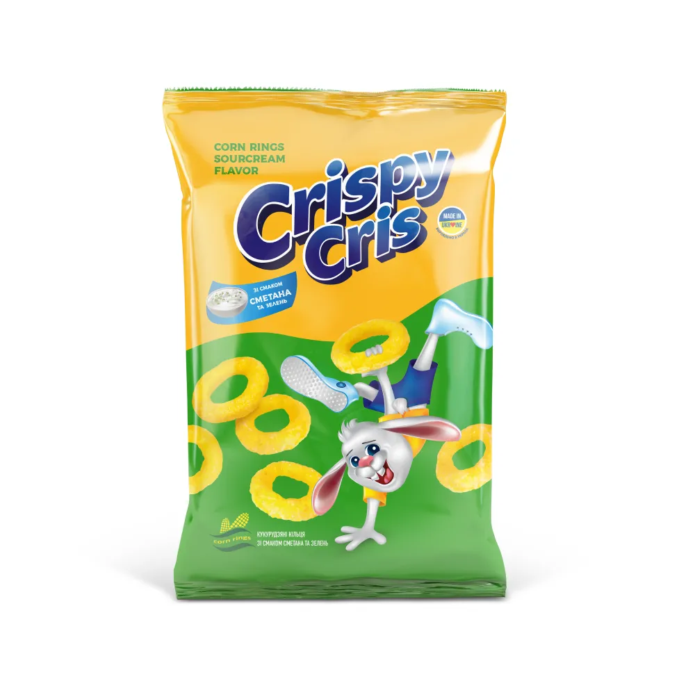 Кукурудзяні кільця Crispy Cris смет-зел. 55г 55гр  арт. 06720 