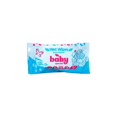 Серветки вологі Baby 15шт  арт. 07555