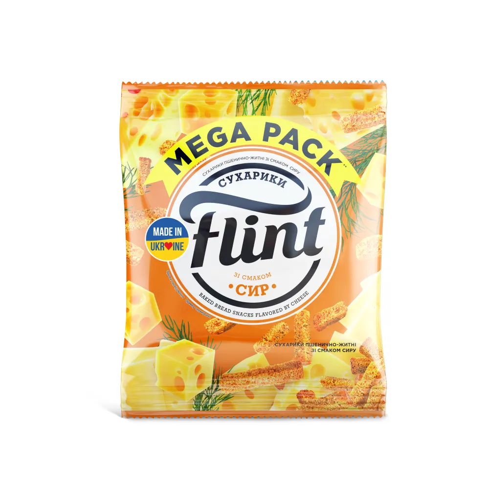 Сухарики Flint пшен.-житн. сир 100гр  арт. 06709 