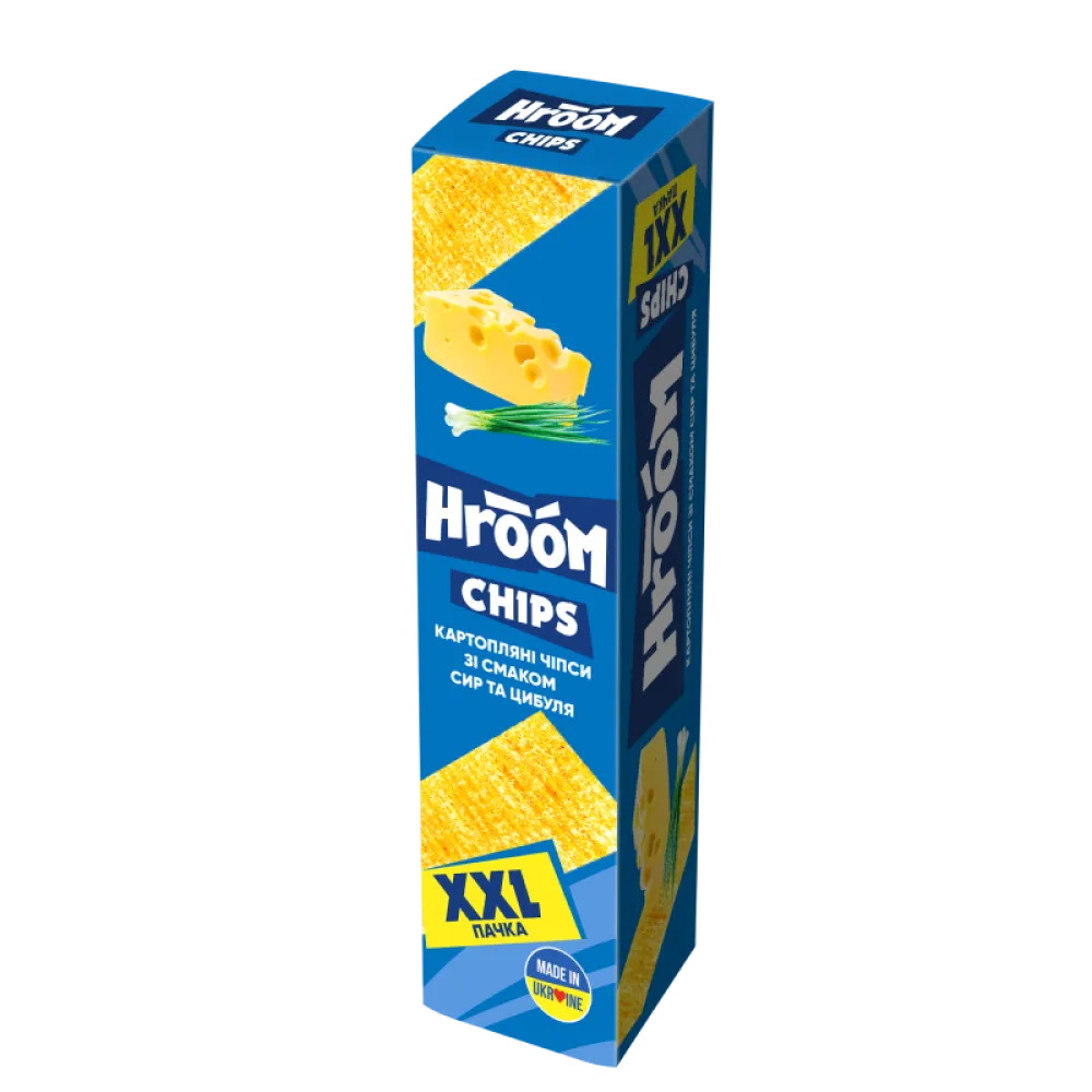 Чипси Hroom пласт.Сир та цибуля 100гр  арт. 00601 