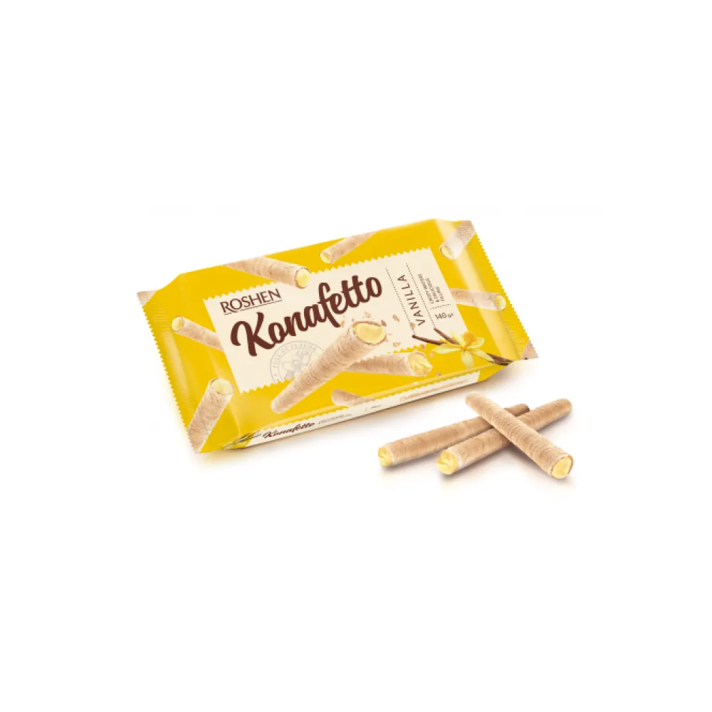 Вафельні трубочки Roshen Konafetto ваніль 140гр  арт. 05529 
