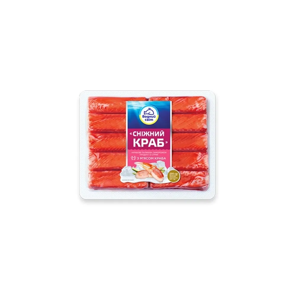 Крабові палички Водний світ з мясом краба 250гр  арт. 01752 