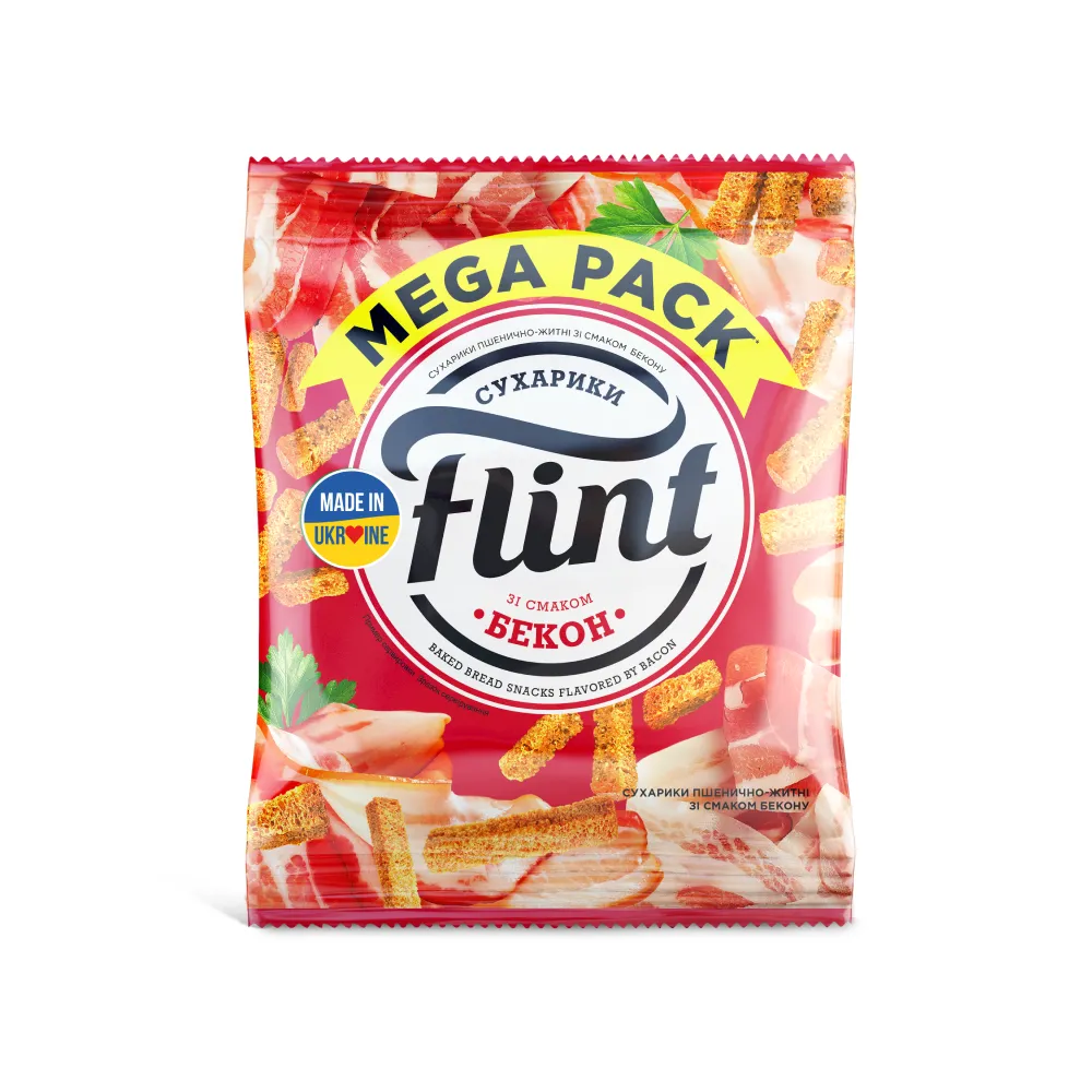 Сухарики Flint пшен.-житн.Бекон 100гр  арт. 00551 