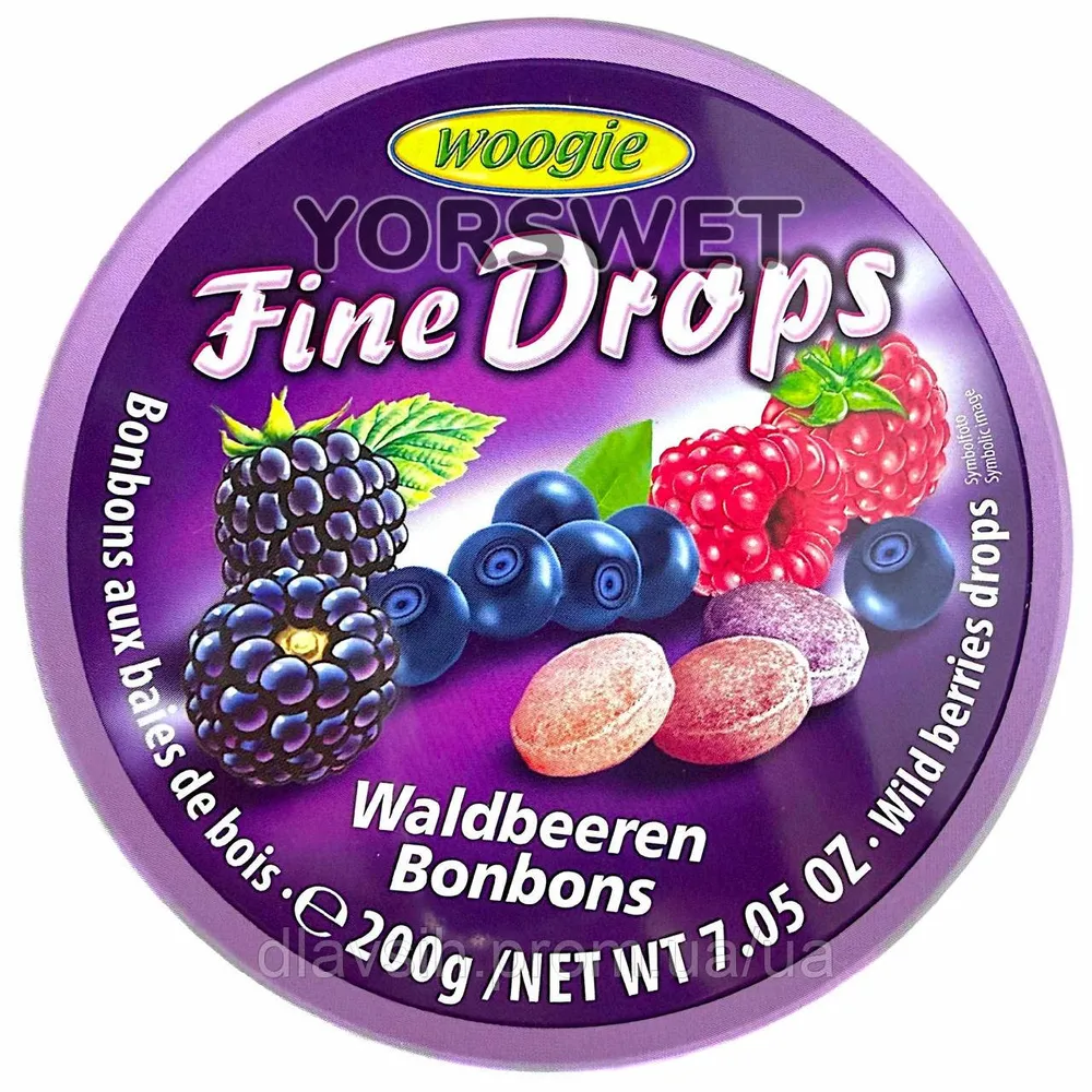 Льодяник Woogie Fine Drops ліс.ягоди 200гр  арт. 08817 