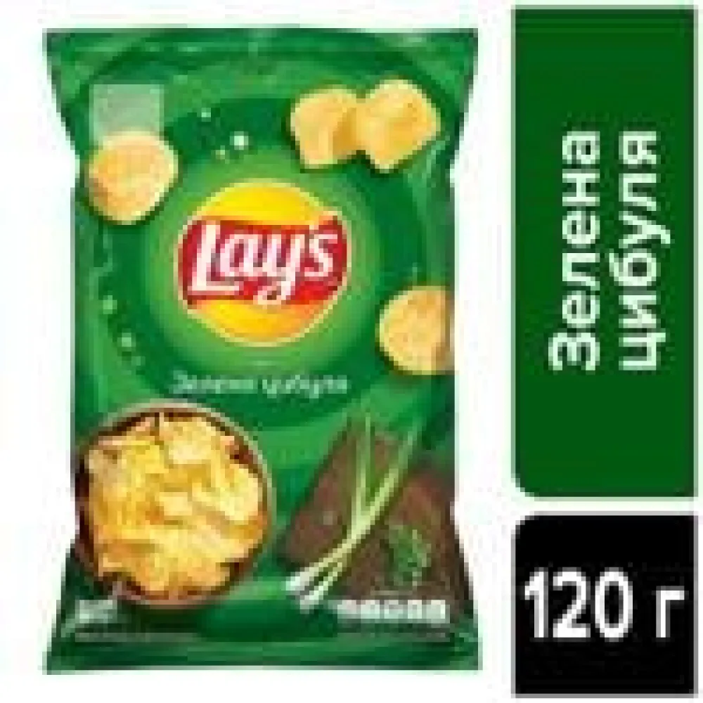 Чипси Lay's Зелена цибуля 120гр  арт. 10353  - фото 1