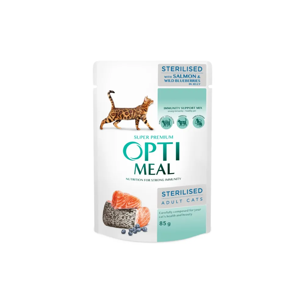 Рідкий корм для котів Opti Meal Лосось 85гр  арт. 07481 
