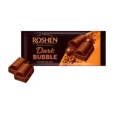 Шоколад Roshen Пористий екстрачорний 80гр  арт. 10315