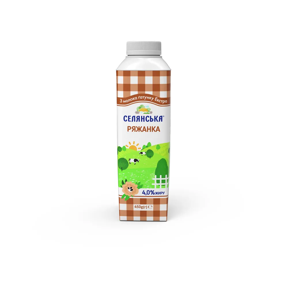 Ряжанка Селянське 4% пл. 450гр  арт. 01673 
