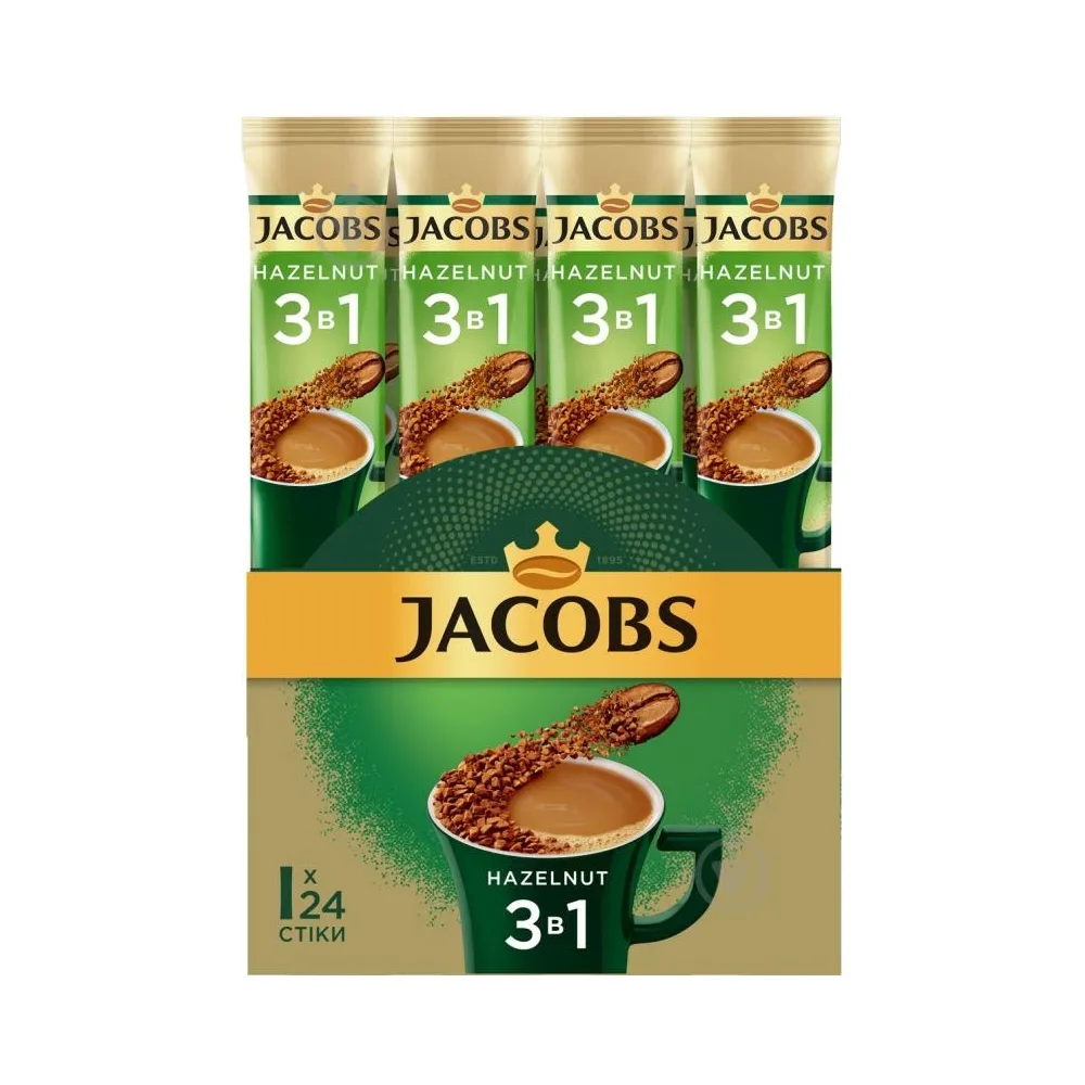 Кава стік Jacobs 3в1 ліс.горіх 15гр  арт. 08388 