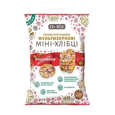 Міні-хлібці Eki-Neki Кукурудзяні з паприкою 40гр  арт. 08876
