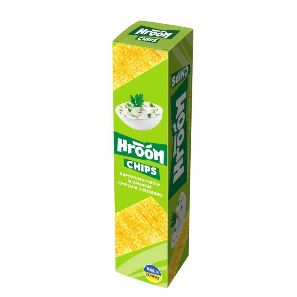 Чипси Hroom пластинки Смет-зел. 50гр  арт. 06724 