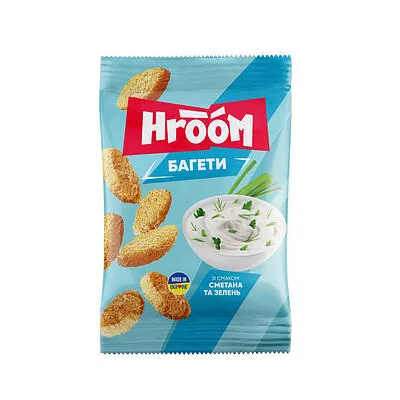 Сухарики Hroom Багетні смет-зел. 100гр  арт. 07012