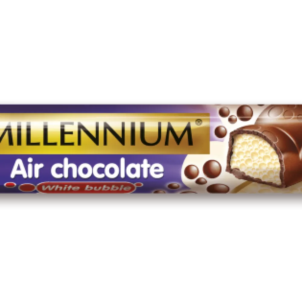 Батончик Millennium Пористий молочний та білий 32гр  арт. 02386 