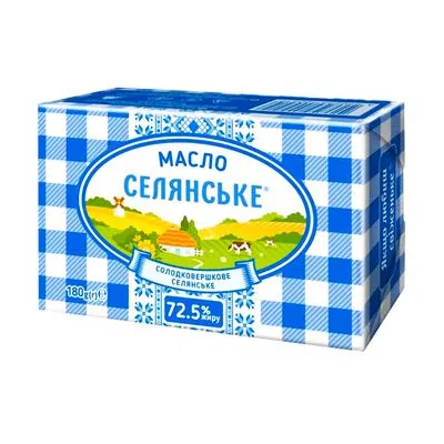 Масло Селянське безлакт. 72.5% 180гр  арт. 05216