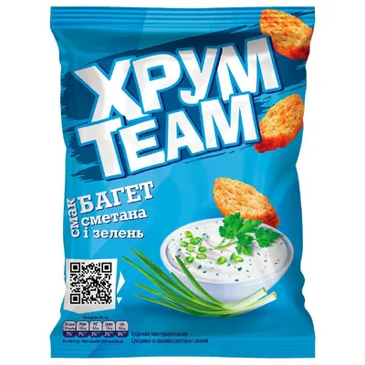 Сухарики Хрум Team Багет сметана та зелень 55гр  арт. 09464