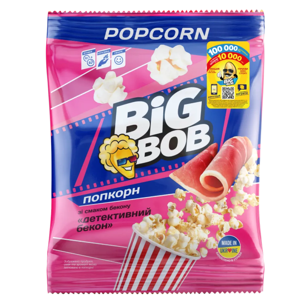 Попкорн Big Bob Детективний бекон 80гр  арт. 04947 
