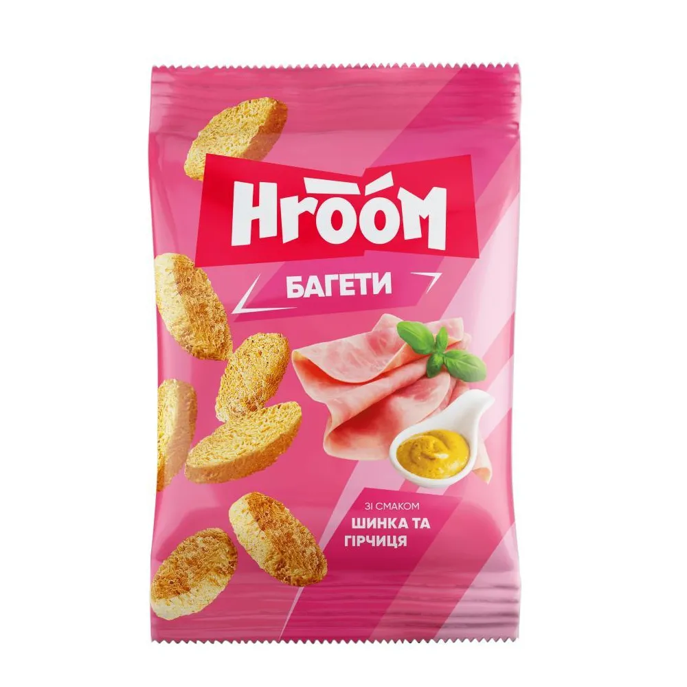 Сухарики Hroom Баг.Шинка та гірч. 60гр  арт. 06700 
