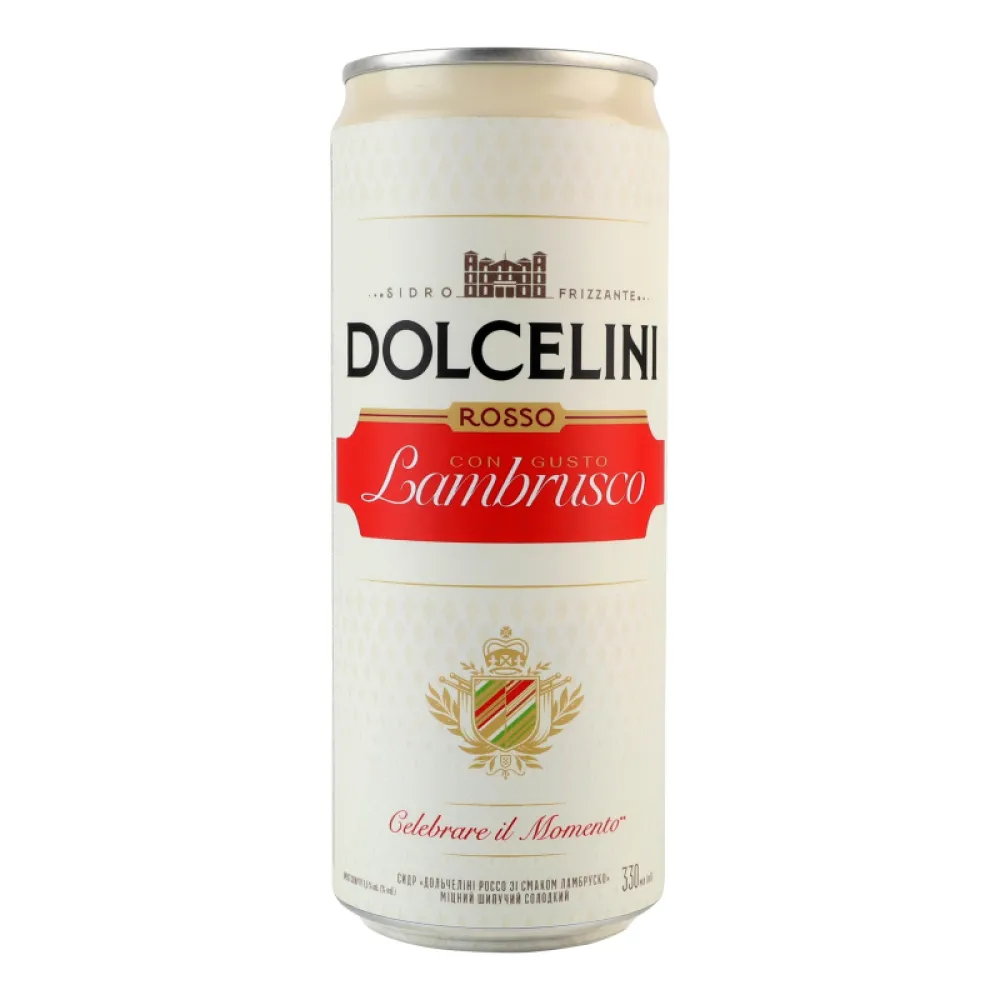 Напій слабоалкогольний Сидр Lambrusco Дольчеліні Россо 0,33л  арт. 05909 