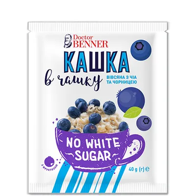 Вівсяна каша Dr.Benner Чіа-чорниця 40гр  арт. 11091