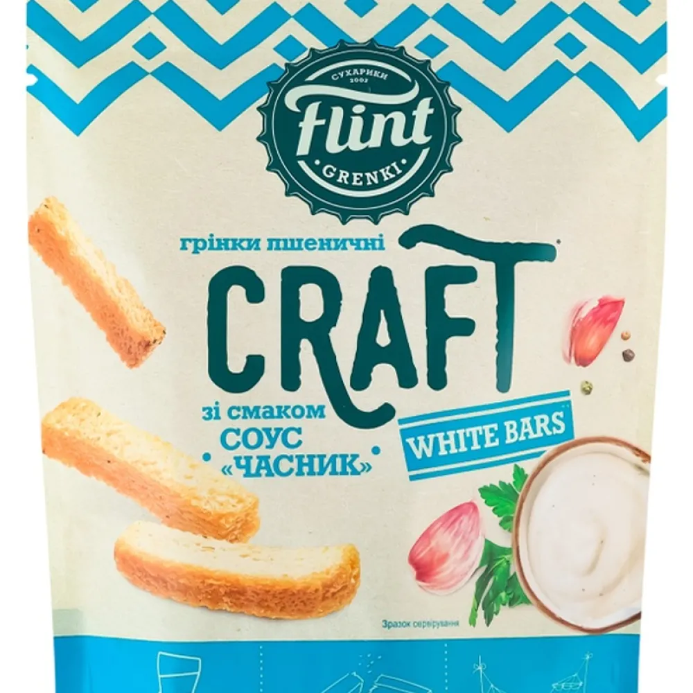 Грінки Flint Craft соус часник 90гр  арт. 05636 