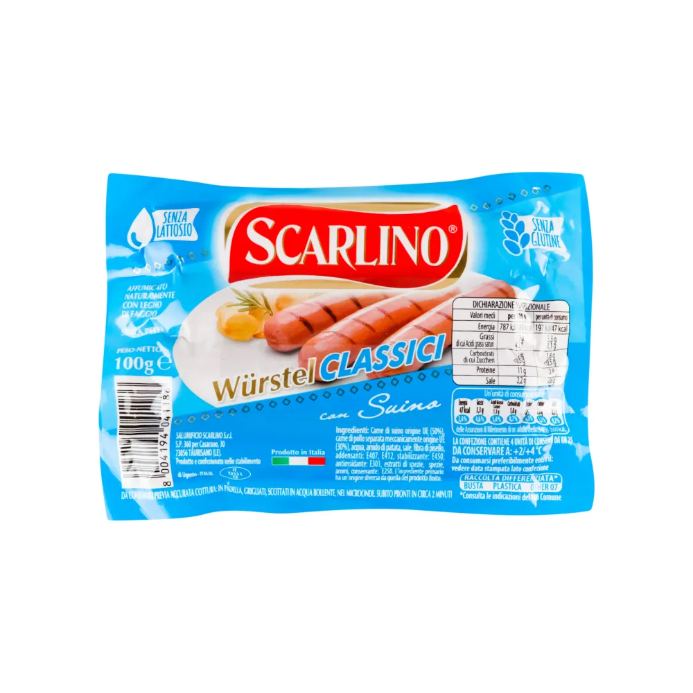 Сосиски Scarlino Курка-свинина 100гр  арт. 07718 