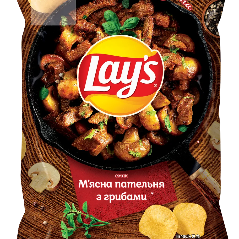Чипси Lay's мяс.пат.з грибами 60гр  арт. 06102 