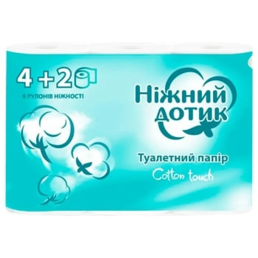 Туал.папір Ніжний Дотик 2шар. 6шт в уп.  арт. 10540 