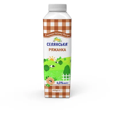 Ряжанка Селянське 4% пл. 450гр  арт. 01673