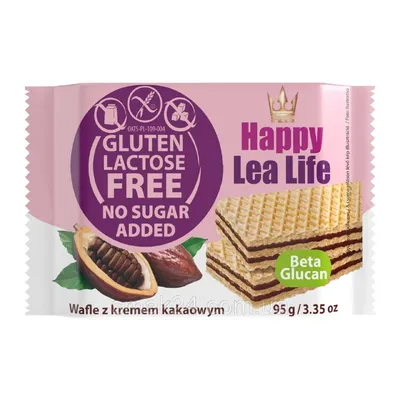 Вафля Happy без глют.та цукру шок. Lea Life 95гр  арт. 06432