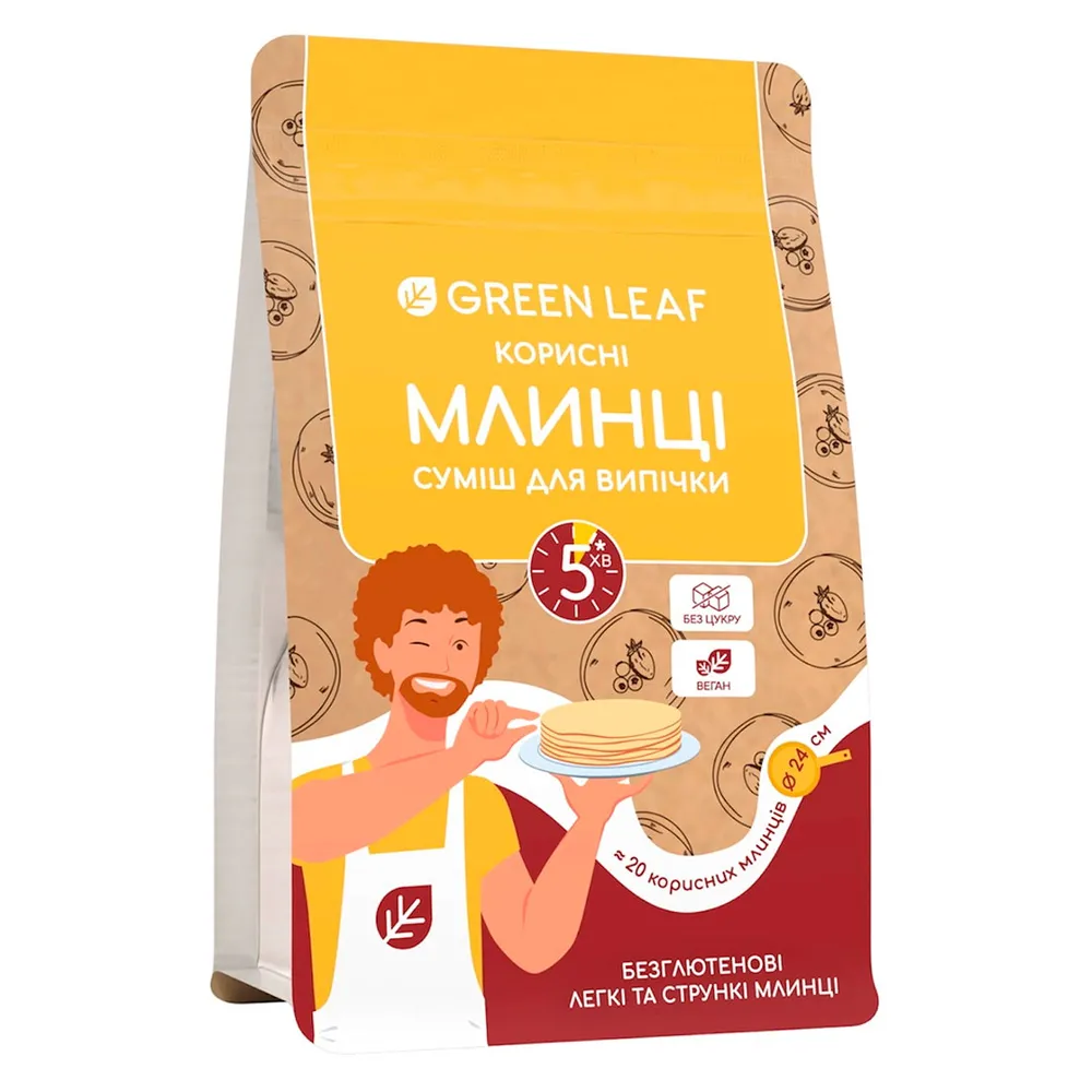 Суміш для млинців Green Leaf Без глютену 150гр  арт. 07781 