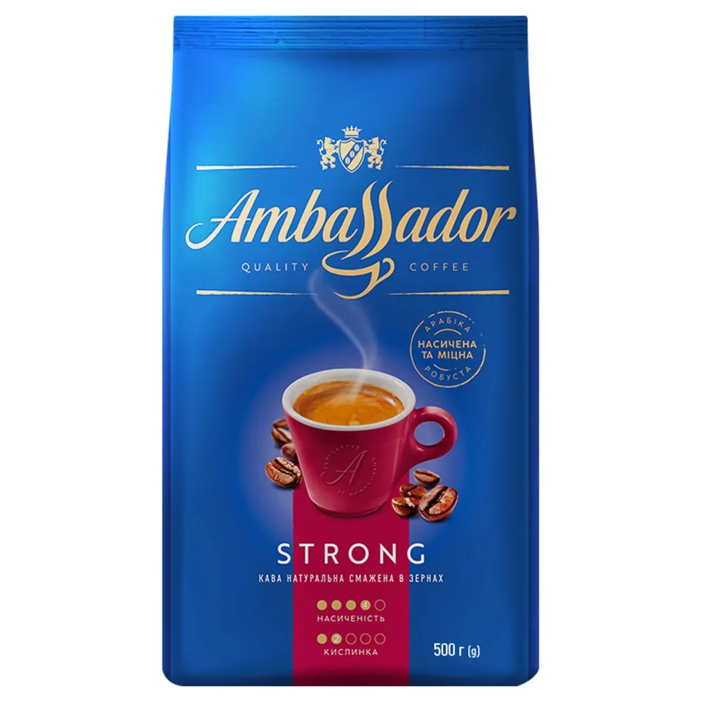 Кава зерно Ambassador Strong 500гр  арт. 07094 
