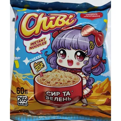 Вермішель швидкого приготування ChiBi ир та зелень 60гр  арт. 08621