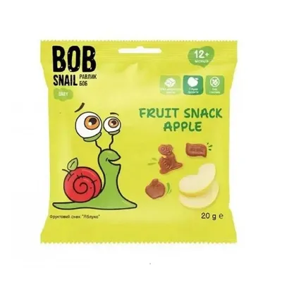Фруктовий снек Bob Snail Ябл. 20гр  арт. 06737
