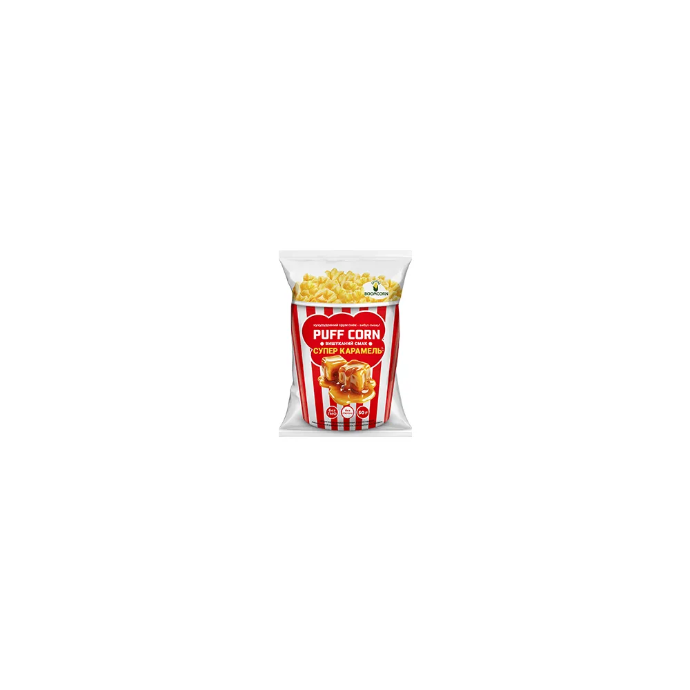 Кукурудзяні палички BoomCorn Puff Corn супер карамель 120гр  арт. 10927 