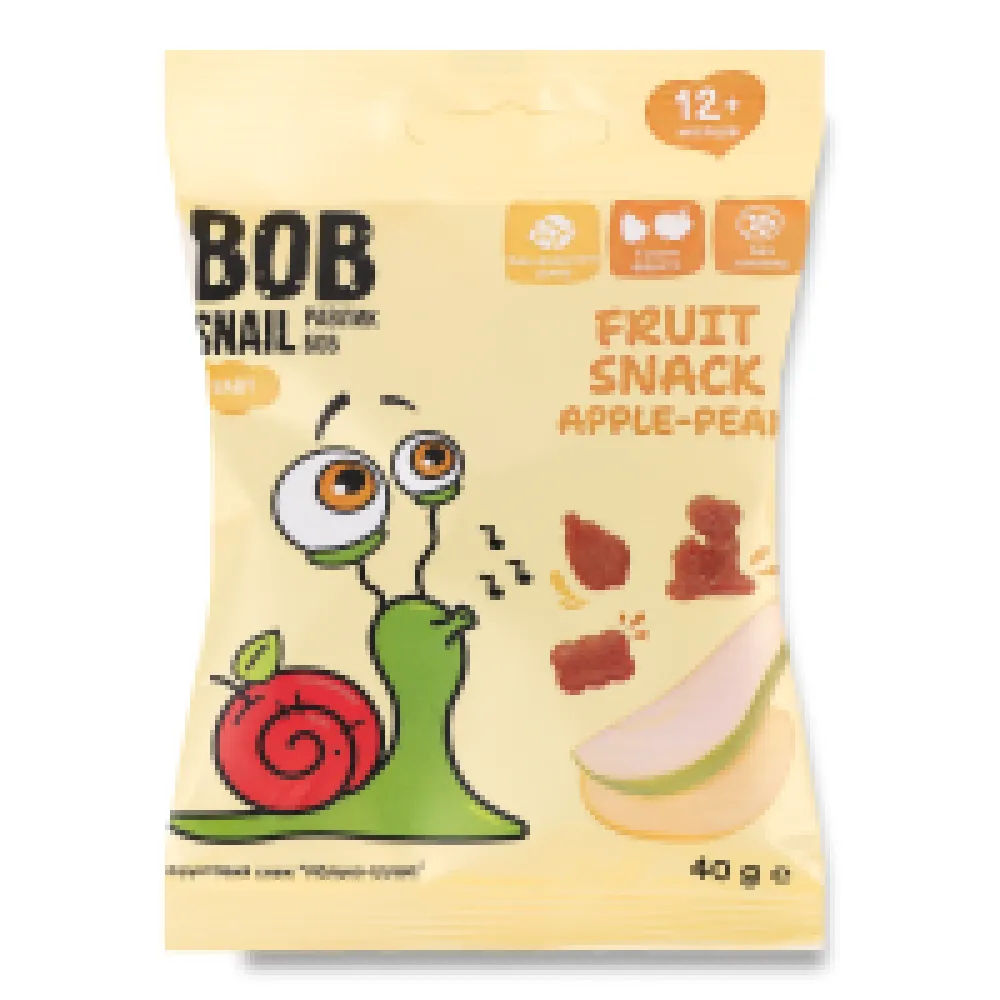Фруктовий снек Bob Snail ябл-груша 40гр  арт. 06741 