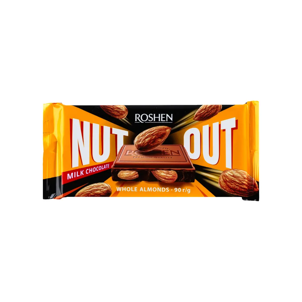 Шоколад Roshen Nut мол.з цілим мигдалем 90гр  арт. 07259 