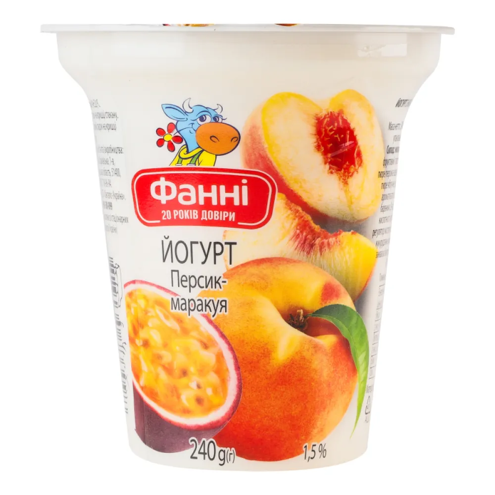 Йогурт Фанні персик-макаруя стак 240гр  арт. 06997 