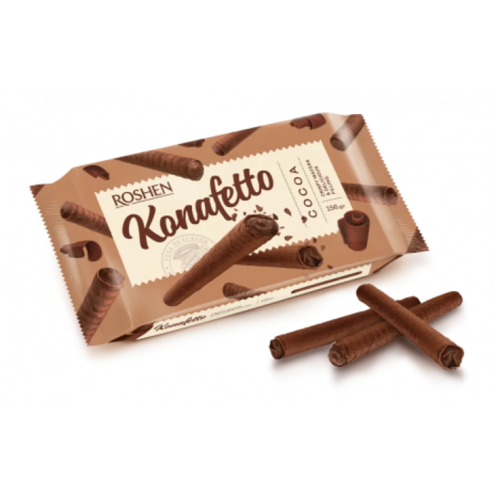 Вафельні трубочки Roshen Konafetto крем-какао 140гр  арт. 08339 