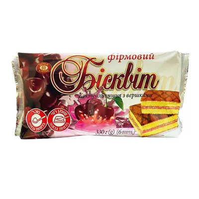 Бісквіт ХБФ Вишня з вершками 330гр  арт. 00103