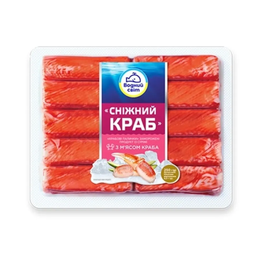 Крабові палички Водний світ з мясом краба 250гр  арт. 01752 