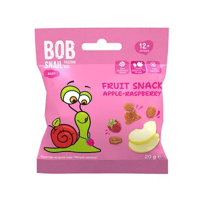 Фруктовий снек Bob Snail Ябл-малина 20гр  арт. 06736