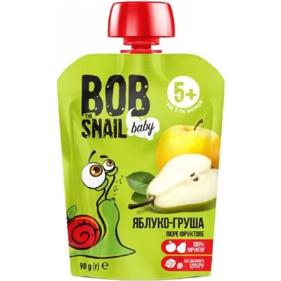 Пюре фруктове Bob Snail яблуко груша 90гр  арт. 02688