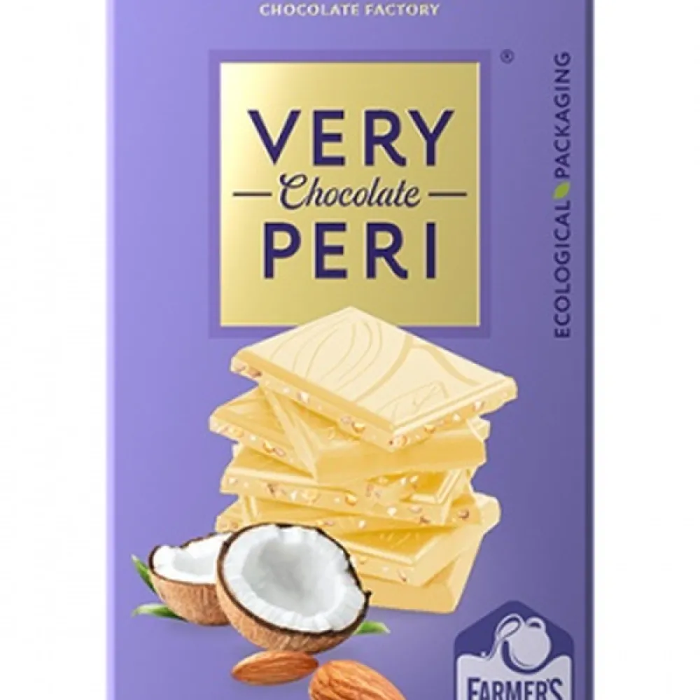 Шоколад Very Peri Біл.з мигд.та кокос.струж. 85гр  арт. 07050 