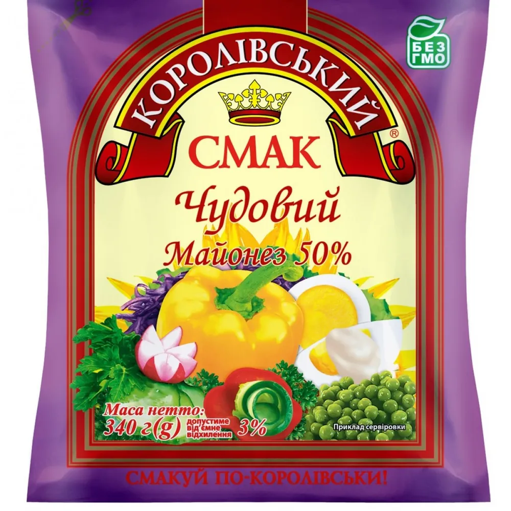 Майонез Королівський смак 50% 340гр  арт. 04734 